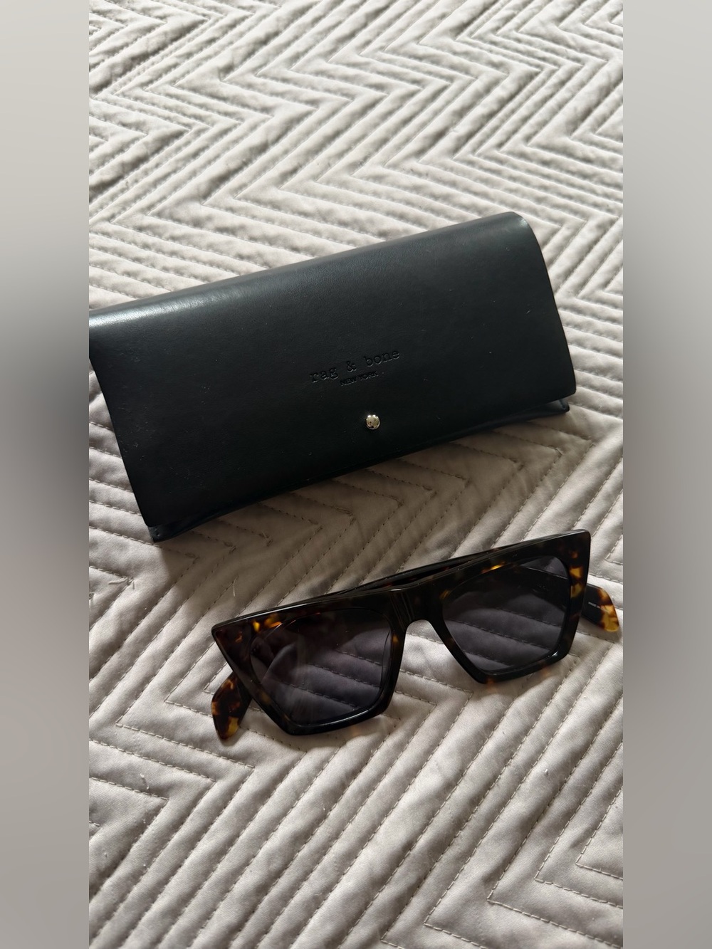rag & bone Rectangular Sunglasses with case